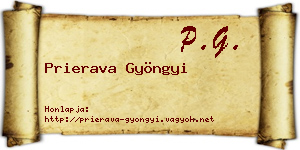 Prierava Gyöngyi névjegykártya